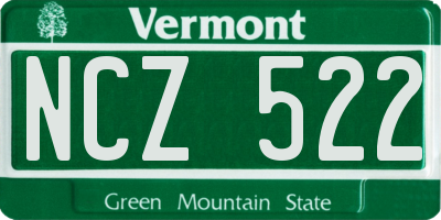 VT license plate NCZ522