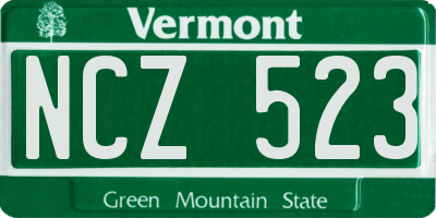 VT license plate NCZ523