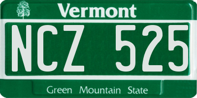VT license plate NCZ525