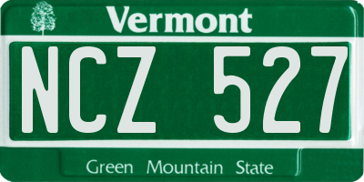 VT license plate NCZ527