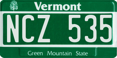 VT license plate NCZ535