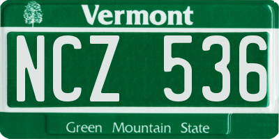 VT license plate NCZ536