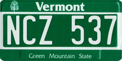 VT license plate NCZ537