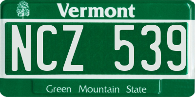 VT license plate NCZ539