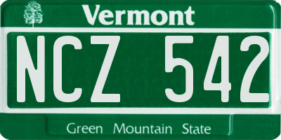 VT license plate NCZ542