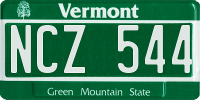 VT license plate NCZ544