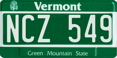 VT license plate NCZ549