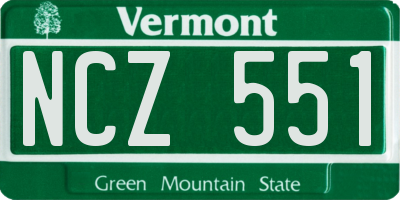 VT license plate NCZ551