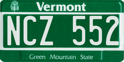 VT license plate NCZ552