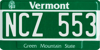 VT license plate NCZ553
