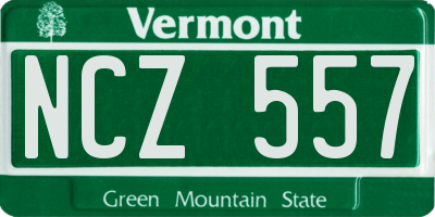 VT license plate NCZ557