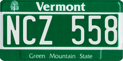 VT license plate NCZ558