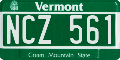 VT license plate NCZ561