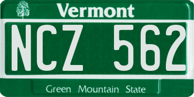 VT license plate NCZ562