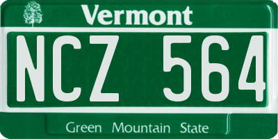 VT license plate NCZ564