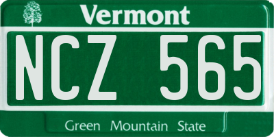 VT license plate NCZ565