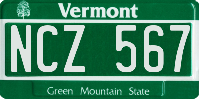 VT license plate NCZ567