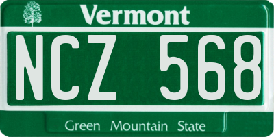 VT license plate NCZ568