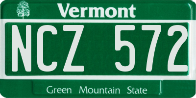 VT license plate NCZ572