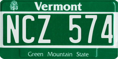 VT license plate NCZ574