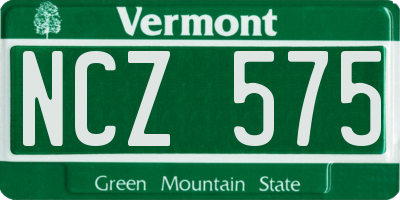 VT license plate NCZ575