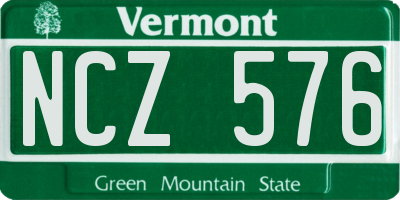 VT license plate NCZ576