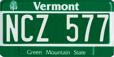 VT license plate NCZ577