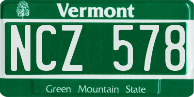 VT license plate NCZ578