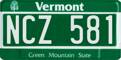 VT license plate NCZ581