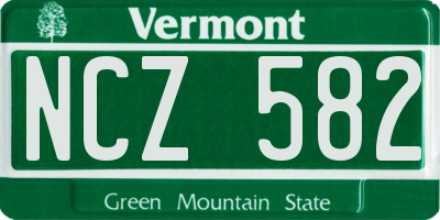 VT license plate NCZ582