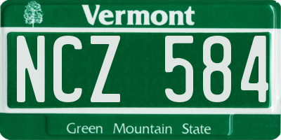 VT license plate NCZ584
