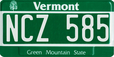 VT license plate NCZ585