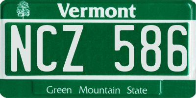 VT license plate NCZ586