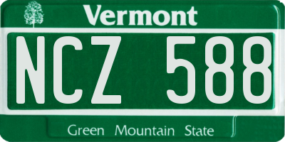 VT license plate NCZ588