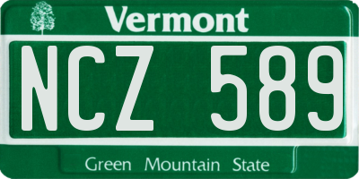 VT license plate NCZ589
