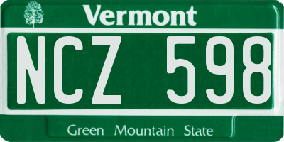 VT license plate NCZ598