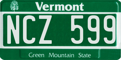 VT license plate NCZ599