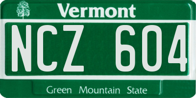 VT license plate NCZ604