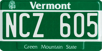 VT license plate NCZ605