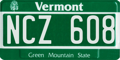 VT license plate NCZ608