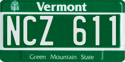 VT license plate NCZ611