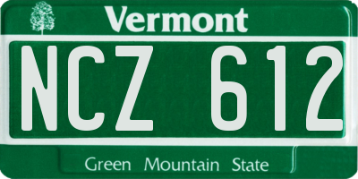VT license plate NCZ612