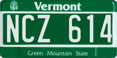 VT license plate NCZ614