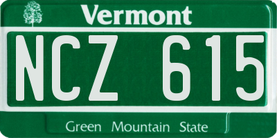 VT license plate NCZ615