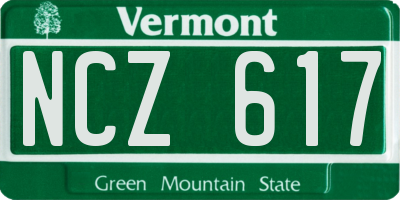 VT license plate NCZ617