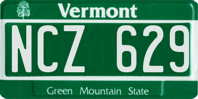 VT license plate NCZ629