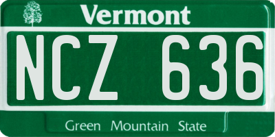 VT license plate NCZ636
