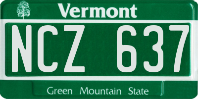 VT license plate NCZ637