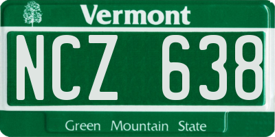 VT license plate NCZ638