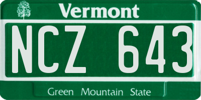 VT license plate NCZ643